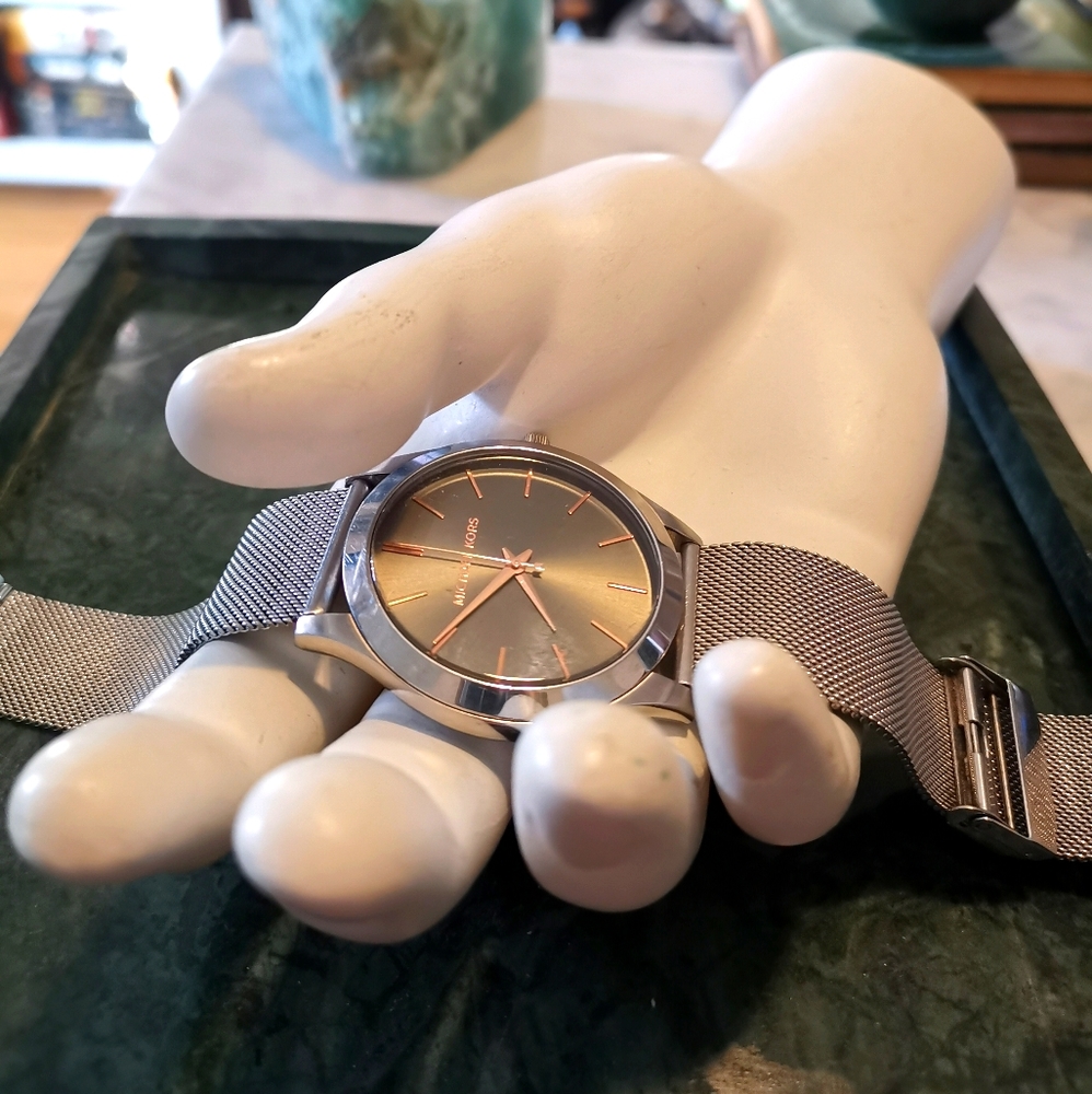Michael Kors Slim Runway Men's Watch Silver & Gold